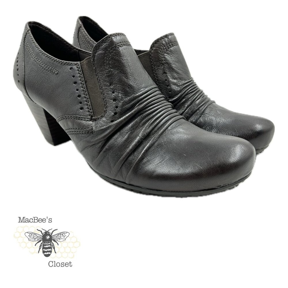 Baretraps Treasure Naturalizer Black Leather Heeled Mules Slip On Dark Brown 10W